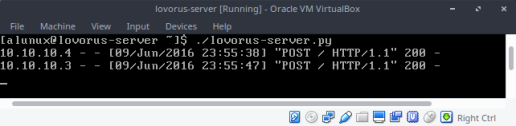 lovorus-server [Running] - Oracle VM VirtualBox_002